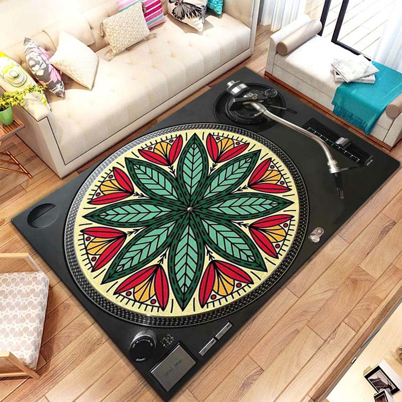 Commercial Kitchen Vinyl - سجادة بنمط مشغل أسطوانات الفينيل الموسيقية